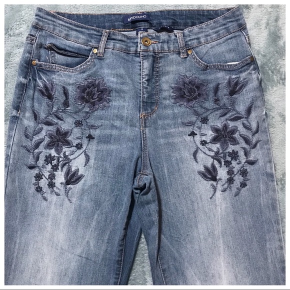 bandolino embroidered jeans